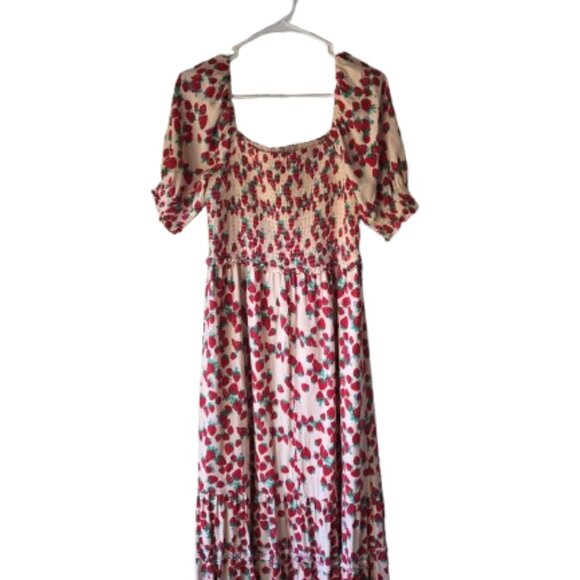 Betsey Johnson Red and White Floral Maxi Dress - Picture 4 of 13